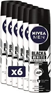 Nivea Men Black & White Invisible Deodorante Spray, 6 Confezioni da 150 ml
