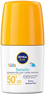 Nivea Sun - Crema solare roll on Kids Sensitiv in confezione da 2 x 50 ml), protezione SPF 50+, pratica lozione solare per la pe