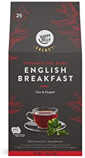 Marchio Amazon - Happy Belly Select, Te nero English breakfast in bustina, 6 x 25 piramidi