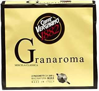 Caffe Vergnano 1882 Caffe Macinato Granaroma, 8 confezioni da 500 gr (totale 4 Kg)