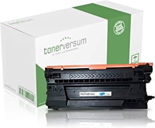 Tonerversum Toner compatibile con HP CF451A 655A Ciano per stampante Laserjet Enterprise M652dn M653dh M653x MFP M681dh M681f