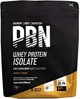 Premium Body Nutrition Whey-ISOLATE, Proteine isolate del siero di latte in polvere, 1 kg, Biscotti e Crema, 33 Porzioni