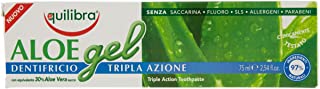 Equilibra Igiene Dentale, Aloe Gel Dentifricio Tripla Azione, Dentifricio Aloe Vera in Gel con Azione Lenitiva e Antisettica, Pr