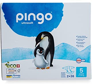 Pannolini ecologici pinguino taglia 5 Junior (12-25 kg) - scatola da 2 x 36