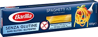 Barilla Pasta Spaghetti N.5 senza Glutine, Pasta Lunga di Mais Bianco, Mais Giallo e Riso Integrale, 400g