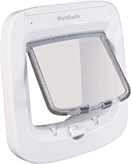 Petsafe Porta per gatti con microchip, porticina per animali domestici a batteria, chiusura a 4 vie e installazione semplificata, bianco