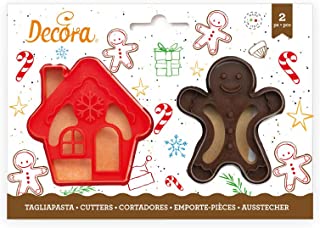 Decora 0255094 Set 2 Tagliapasta Gingerbread Man & House In Plastica 8/7 X H 2,