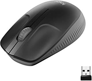 Logitech M190 Mouse Wireless, Design Ricurvo Ambidestro, Batteria fino a 18 Mesi con Funzione Risparmio Energia, Ricevitore USB, Cursore di Precisione