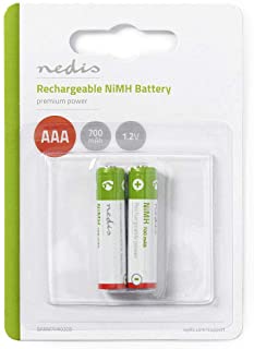 NEDIS Batteria Ricaricabile Ni-MH AAA | 1.20 V | AAA | 700 mAh | Pre-Caricato | Blister 2 pz.