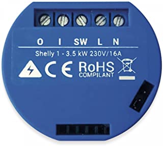 Shelly 1V3 Interruttore Relè Wireless per Automazione Domestica, per Spegnere ed Accendere Punti Luci , Piccole Dimensioni, Com