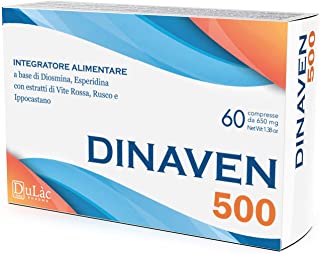 Dulàc Integratore per Emorroidi e Microcircolo con Diosmina Esperidina 500 mg, Vite Rossa e Flavonoidi, 60 compresse per Emorro