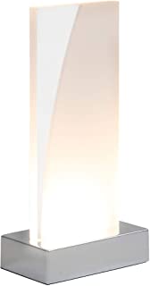 Briloner Leuchten - Lampada da tavolo, lampada da comodino con interruttore a corda, scheda LED rettangolare in bianco trasparen