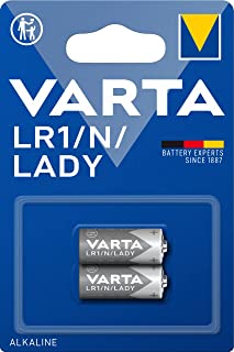 VARTA LR1 - 910A - E90 - Lady, 4001101402, Batteria Alcalina, 1,5 Volts, Diametro 12mm, Altezza 30,2 mm, Confezione 2 pile