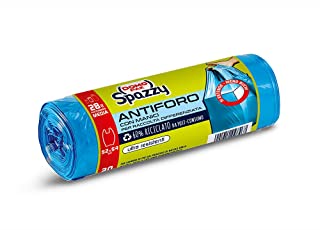 Domopak Spazzy Sacchi Nettezza Antiforo con Manici - Casalingo 28 lt - Blu - 1 confezione da 20 pezzi