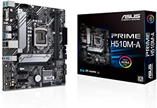 Asus PRIME H510M-A, Scheda madre Intel H510 (LGA 1200) micro ATX con PCIe 4.0, slot M.2 da 32 Gbps, Lan Intel 1 Gb, DisplayPort, HDMI, D-Sub, USB 3.2