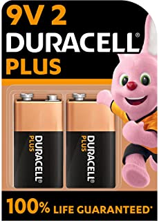 Duracell - NUOVO Plus 9V, Batterie Alcaline, confezione da 2, 6LR61 MX1604, Ottima per Rilevatore di Fumo