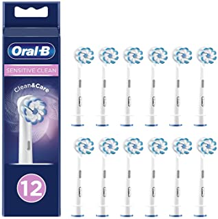 Oral-B Sensitive Clean Testine Spazzolino Elettrico, Confezione da 12 pezzi, Clean & Clare, Pacco adatto alla buca delle lettere