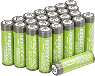 Amazon Basics - Batterie AA ricaricabili, ad alta capacità, 2400 mAh (confezione da 24), pre-caricate