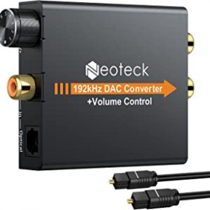 Neoteck DAC Convertitore Digitale ad Analogico Convertitore Audio Coaxial Toslink Segnale Ottico ad Analogico Adattatore Audio R