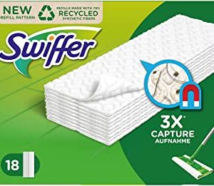 Swiffer - Ricarica di salviettine asciutte per pavimenti (1 x 18 panni per la pulizia)