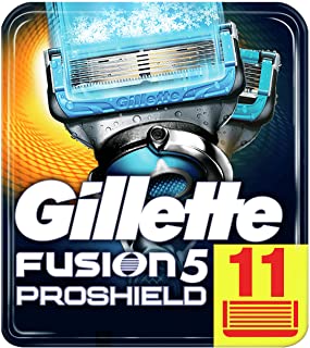 Gillette Fusion5 ProShield Lamette da Barba, 11 Ricambi da 5 Lame, Doppia Striscia Lubrificante, Fino a 1 Mese di Rasatura con 1