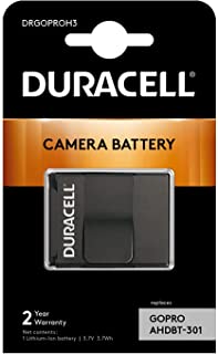 Duracell DRGOPROH3 Batteria per GoPro Hero3 AHDBT-301, Nero