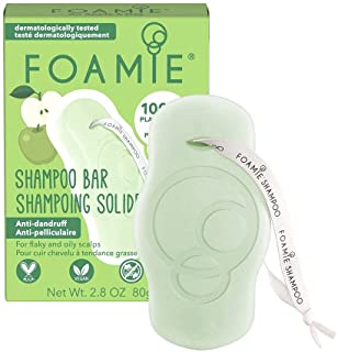 Foamie Shampoo solido antiforfora alla mela verde Antinfiammatorio per cute sensibile I Shampoo per capelli grassi I Shampoo antiforfora vegano 80g