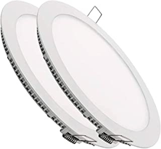 LED ATOMANT, S.L. Confezione da 2 pannelli a LED rotondi piatti, 18 W, bianco caldo 3000 K, 1600 lumen reali Driver inclusi. Taglio standard 200 mm, P