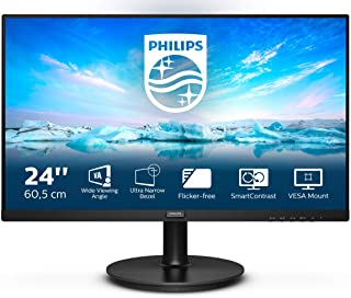 Philips 241V8L Monitor 24" LED VA Full HD, 1920 x 1080, Gaming Adaptive Sync, 75 Hz, HDMI, VGA, Attacco VESA, Nero