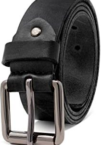 ROYALZ Vintage Cintura Uomo in robusta pelle di bufalo 4 mm, Cintura per Jeans con fibbia ad ardiglione antico - Larghezza della cinghia:38 mm, Colore