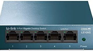 TP-Link LS105G Switch Ethernet 5 Porte Gigabit, Sdoppiatore Ethernet, Struttura in Metallo, Ideale per la Casa e il Ufficio, Plug-and-Play, Funzioname