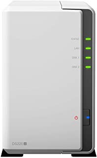 Synology DS220j - Server a 2 vani di fascia base, 8TB, 2 da 4TB, WD - RED