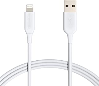 Amazon Basics - Cavo di ricarica Lightning-USB-A, certificato MFi, serie Advanced, per iPhone, bianco, 1,82 m, confezione da 2