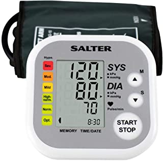 Salter, Misuratore Pressione da Braccio, Sfigmomanometro Digitale, Misuratore Pressione Sanguigna, Rilevatore di Battito Cardiaco, 60 Spazi di Memoria