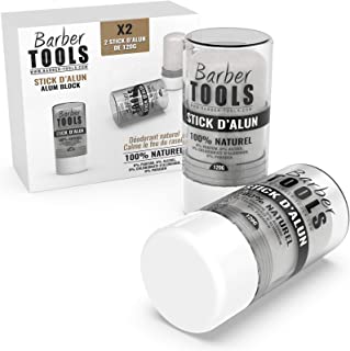 Barber Tools Confezione da 2 Bastoncini Deodoranti Contro i Tagli da Rasatura da Pietra di Allume Senza Parabeni o Alluminio Cloridrato, 120 gr