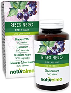 Ribes nero (Ribes nigrum) foglie e frutti NATURALMA | 150 g | 300 compresse da 500 mg | Integratore alimentare | Naturale e Vegano