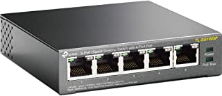 TP-Link TL-SG1005P Desktop Switch, 5 Porte Gigabit 10/100/1000 Mbit, 4 Porte PoE Fino A 65W, ?Nero