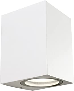 Wonderlamp - Applique da parete per esterni Classic, max 35 W, impermeabile IP 44, lampada da esterno moderna, bianco opaco, 1 luce GU10