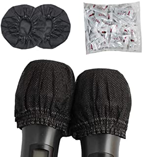 200 cover per microfono usa e getta, in tessuto non tessuto per parabrezza, per karaoke, registrazione, notiziari, colore: nero