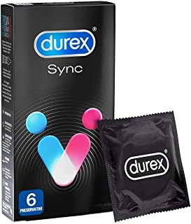 Durex Sync Preservativi Ritardanti per Lui e Stimolanti per Lei, 6 Profilattici