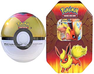 Pokemon Gioco di carte trading Poke Ball & Flareon GX Tin confezione da 2