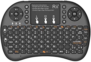 Rii Mini i8+ Wireless (layout ITALIANO) - Mini tastiera retroilluminata con mouse touchpad per Smart TV, Mini PC, HTPC, Console, Computer - Colore NER