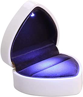 XLKJ Scatola per Anello a LED,Forma di Cuore Scatola per Anelli Usato per Fidanzamento, Matrimonio, ecc
