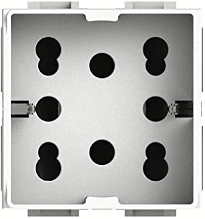 4Box 4B.N.H21, Side, Presa da Incasso Multistandard 1 Schuko + 2 Bipasso, Compatibile con Bticino Livinglight, 250 V, Bianca