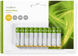 Nedis Batteria alcalina AAA | 1.50 V | AAA / MN2400 / MV2400 / MX2400 / 24A / 1200 | 10 pz. | Blister Giallo/Verde
