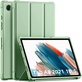 Vobafe Custodia Cover Tablet Samsung Galaxy Tab A8 10,5 Pollici 2021 (SM-X205/SM-X200), Retro TPU Flessibile con Supporto a Tripla Piega, Sospensione/