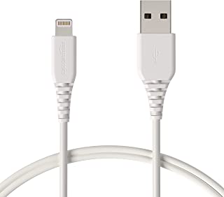 Amazon Basics Cavo da USB-A a Lightning - Certificato Apple MFi per iPhone - Bianco - 0,9 m - Confezione da 2