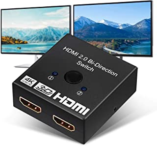 Switch HDMI 4k Ippinkan 1x2 o 2x1 Switch HDMI Commutatore 4k@60Hz Supporto 3D HDR CEC Supporto 7.1CH Audio con selettore di pulsanti per HDTV XBOX PS4