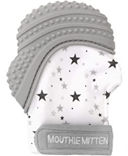 Mouthie Mitt - Guanto da dentizione, unisex, colore: Grigio con stelle, unisex