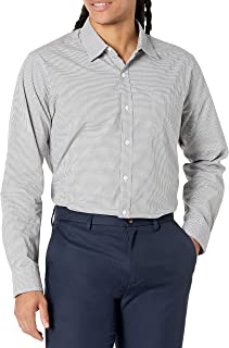 Amazon Essentials Long-Sleeve Regular-Fit Casual Poplin Shirt Camicia, Grigio, Percalle, S
